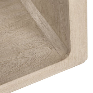 Crestview Collection Coastal Square End Table - Solid Mango Wood With Tan Finish, Modern Design & Functional Storage Tan Solid Wood Cvfnr4831