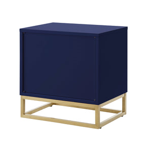 Homeroots 20" Gold And Dark Blue End Table With Two Drawers Dark Navy,Gold  544085