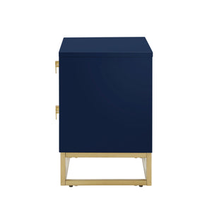 Homeroots 20" Gold And Dark Blue End Table With Two Drawers Dark Navy,Gold  544085