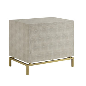 HomeRoots 21" Cream and Gold Wood End Table - Elegant Two-Drawer Storage for Living Room or Bedroom Decor 544091