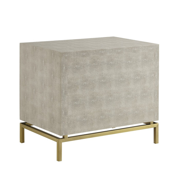HomeRoots 21" Cream and Gold Wood End Table - Elegant Two-Drawer Storage for Living Room or Bedroom Decor 544091