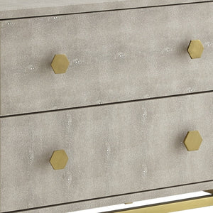 HomeRoots 21" Cream and Gold Wood End Table - Elegant Two-Drawer Storage for Living Room or Bedroom Decor 544091