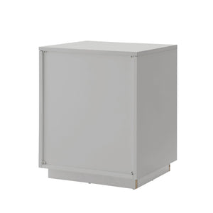 HomeRoots 24" Modern Farmhouse Wood Block End Table with Drawer and Open Shelf for Versatile Home Use Light Grey 544093