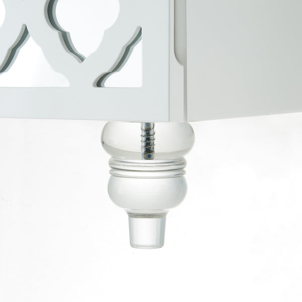 Homeroots 24" Clear And White Wood Mirrored End Table With Three Drawers White  544099