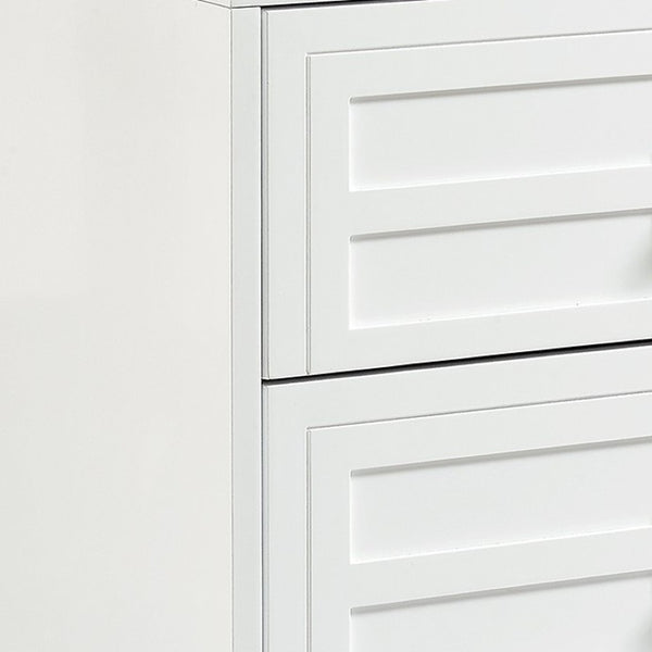 HomeRoots 24" Modern Acrylic End Table with Glossy Lacquer Finish and Two Storage Drawers for Stylish Living White 544103