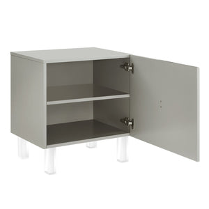 HomeRoots 24" Modern Clear Acrylic End Table with Shelf - Stylish Storage for Living Room or Bedroom Spaces Light Grey 544104