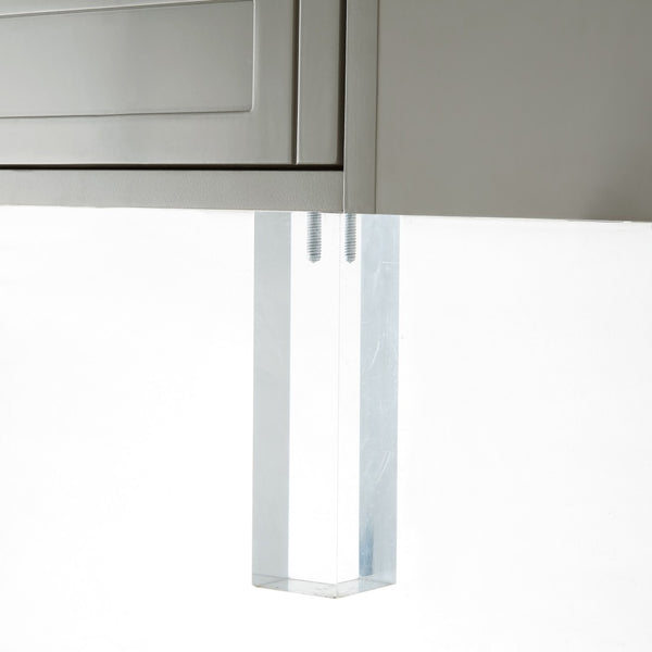 HomeRoots 24" Modern Clear Acrylic End Table with Shelf - Stylish Storage for Living Room or Bedroom Spaces Light Grey 544104