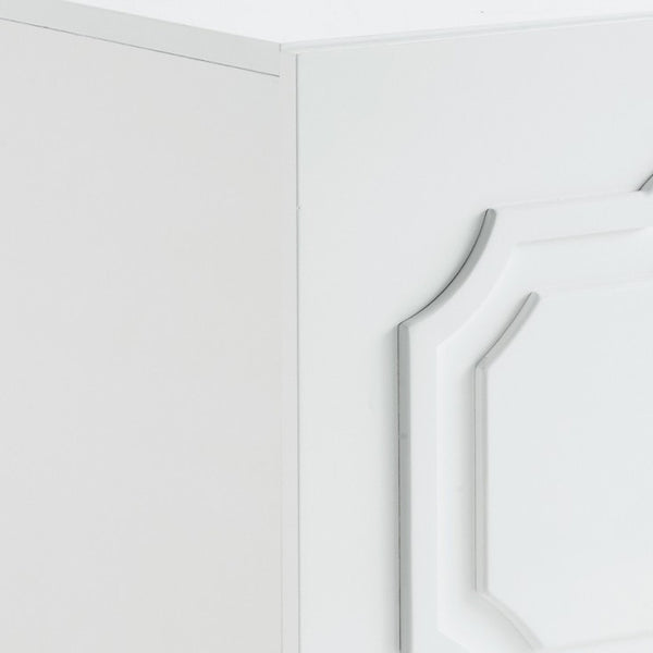 Homeroots 24" Clear And White Wood End Table With Two Shelves White  544105