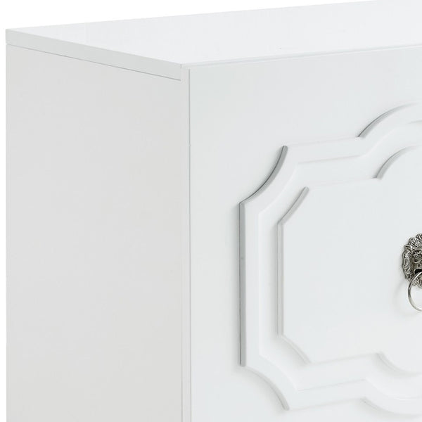 Homeroots 24" Clear And White Wood End Table With Two Shelves White  544105