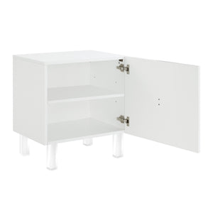 Homeroots 24" Clear And White Wood End Table With Two Shelves White  544105