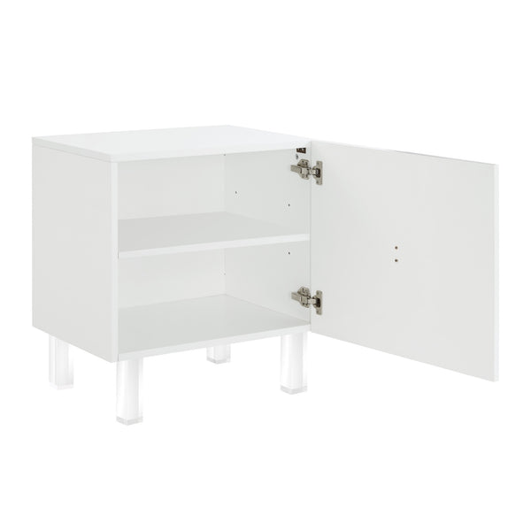 Homeroots 24" Clear And White Wood End Table With Two Shelves White  544105