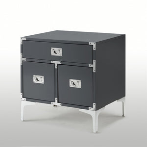 Homeroots 24" Stylish Gray Wood And Metal End Table With Drawer - Versatile Accent For Any Room Decor Dark Grey  544106