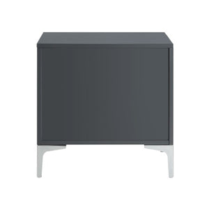 Homeroots 24" Stylish Gray Wood And Metal End Table With Drawer - Versatile Accent For Any Room Decor Dark Grey  544106