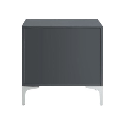 Homeroots 24" Stylish Gray Wood And Metal End Table With Drawer - Versatile Accent For Any Room Decor Dark Grey  544106