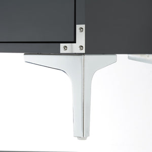 Homeroots 24" Stylish Gray Wood And Metal End Table With Drawer - Versatile Accent For Any Room Decor Dark Grey  544106