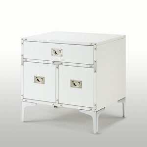 Homeroots 24" Stylish Gray Wood And Metal End Table With Drawer - Versatile Accent For Any Room Decor White  544107