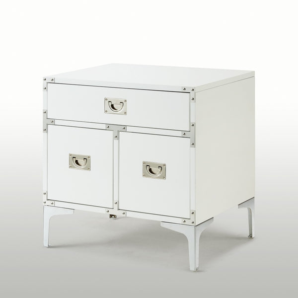 Homeroots 24" Stylish Gray Wood And Metal End Table With Drawer - Versatile Accent For Any Room Decor White  544107
