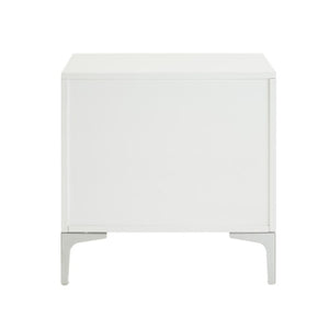 Homeroots 24" Stylish Gray Wood And Metal End Table With Drawer - Versatile Accent For Any Room Decor White  544107