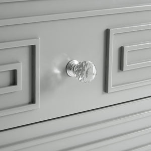 Homeroots 24" Clear And Light Gray End Table With Two Drawers Light Grey  544108