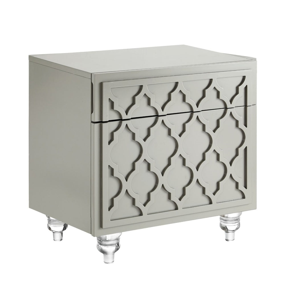 HomeRoots 24" Light Gray End Table with Drawer & Shelf – Stylish Storage Solution for Living Spaces & Bedrooms 544110