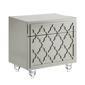 HomeRoots 24" Light Gray End Table with Drawer & Shelf – Stylish Storage Solution for Living Spaces & Bedrooms 544110