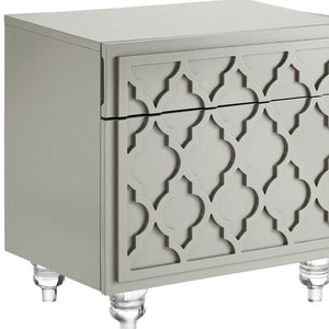 HomeRoots 24" Light Gray End Table with Drawer & Shelf – Stylish Storage Solution for Living Spaces & Bedrooms 544110