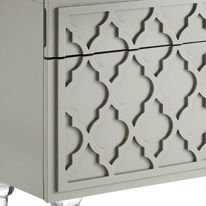 HomeRoots 24" Light Gray End Table with Drawer & Shelf – Stylish Storage Solution for Living Spaces & Bedrooms 544110