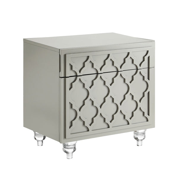 HomeRoots 24" Light Gray End Table with Drawer & Shelf – Stylish Storage Solution for Living Spaces & Bedrooms 544110