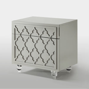 HomeRoots 24" Light Gray End Table with Drawer & Shelf – Stylish Storage Solution for Living Spaces & Bedrooms 544110