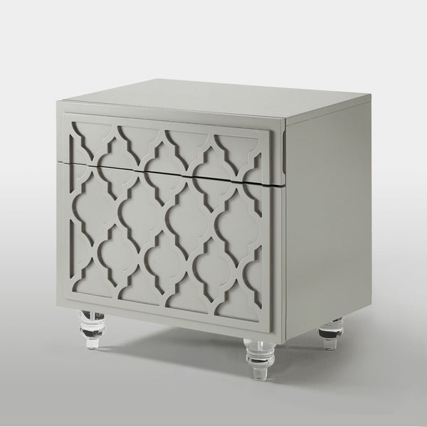 HomeRoots 24" Light Gray End Table with Drawer & Shelf – Stylish Storage Solution for Living Spaces & Bedrooms 544110
