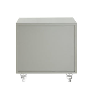 HomeRoots 24" Light Gray End Table with Drawer & Shelf – Stylish Storage Solution for Living Spaces & Bedrooms 544110