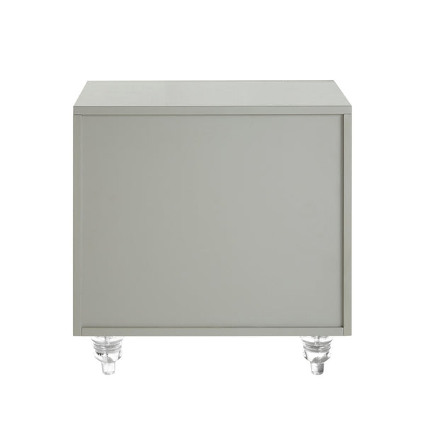 HomeRoots 24" Light Gray End Table with Drawer & Shelf – Stylish Storage Solution for Living Spaces & Bedrooms 544110