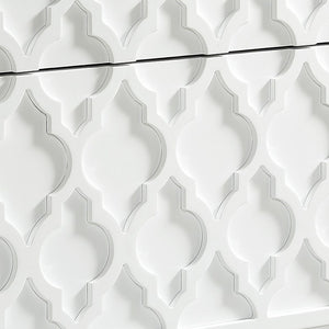 Homeroots 24" Clear And White End Table With Drawer And Shelf White  544111