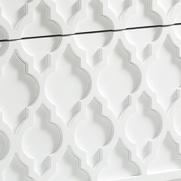 Homeroots 24" Clear And White End Table With Drawer And Shelf White  544111