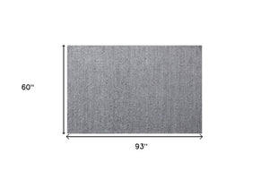 HomeRoots 5' Gray Wool Striped Hand-Woven Area Rug - Timeless Design for Living Spaces and Cozy Comfort 5' X 8' 544116