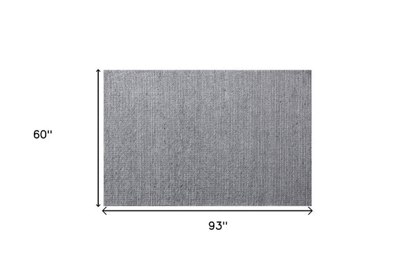 HomeRoots 5' Gray Wool Striped Hand-Woven Area Rug - Timeless Design for Living Spaces and Cozy Comfort 5' X 8' 544116