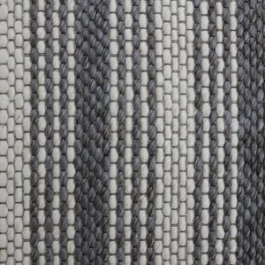 HomeRoots 5' Hand-Woven Gray and Ivory Striped Area Rug - Cozy, Durable Wool Blend for Stylish Interiors 8' X 10' 544129