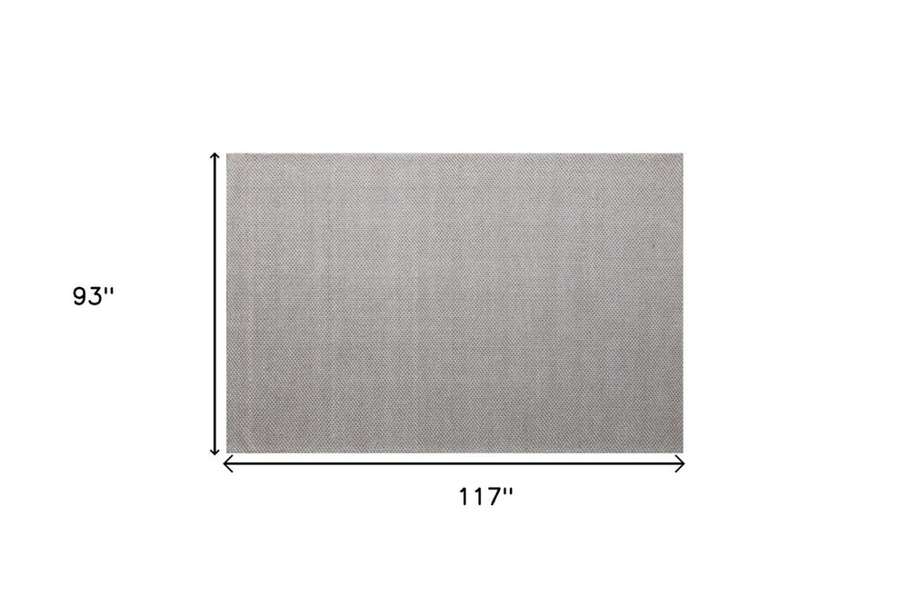 HomeRoots Handwoven Wool Blend Beige Area Rug with Non-skid Backing for Living Room Floors 8' x 10' 544132