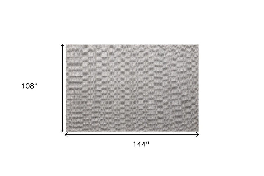 HomeRoots 9x12 Handwoven Wool Area Rug Artisan Crafted Neutral Beige for Living Rooms 544133