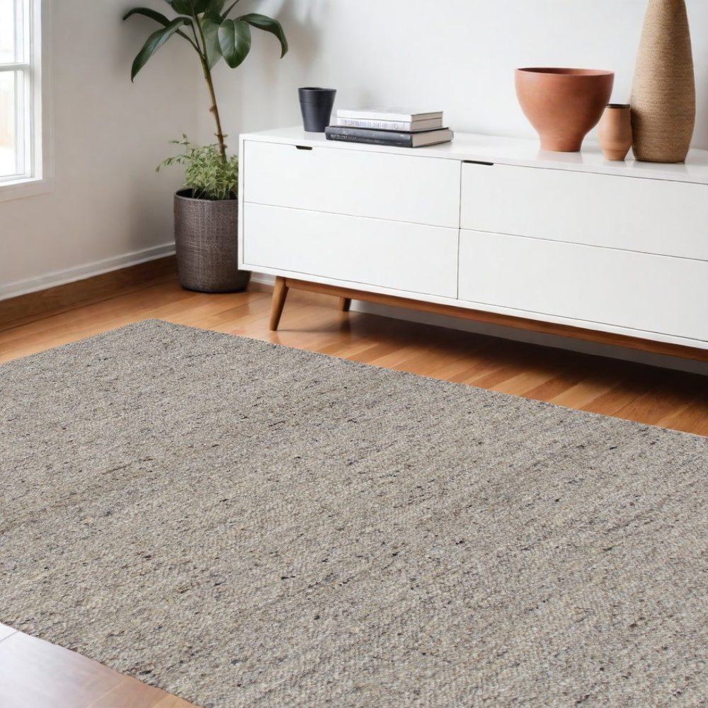 HomeRoots 9' Hand-Woven Area Rug in Beige and Gray - Artisan Crafted for Comfort, Style, and Unique Charm 9' X 12' 544136