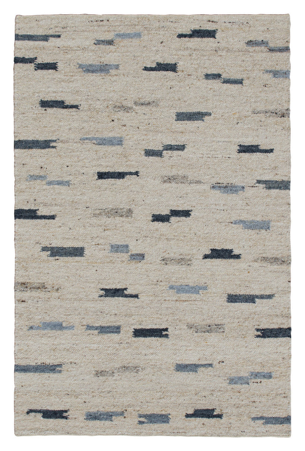 Homeroots 8' X 10' Blue And Gray Abstract Hand Woven Area Rug Blue Wool Blend 544138
