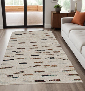 Homeroots 5' X 8' Brown Wool Abstract Hand Woven Area Rug Brown Wool 544146