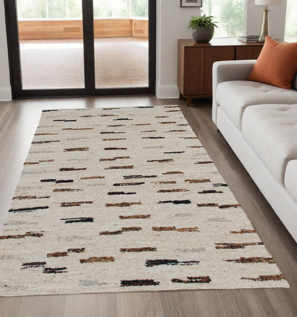 Homeroots 5' X 8' Brown Wool Abstract Hand Woven Area Rug Brown Wool 544146