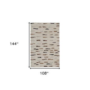 Homeroots 9' X 12' Brown And Black Abstract Hand Woven Area Rug Brown Wool Blend 544148