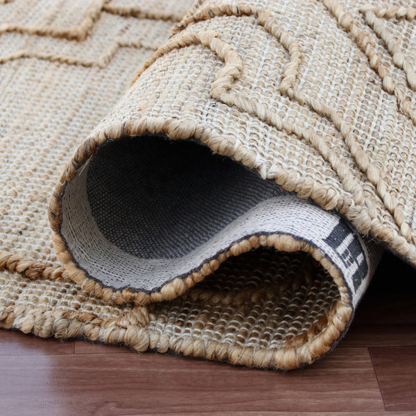 Homeroots 5' X 8' Brown Trellis Hand Woven Area Rug  Jute 544152