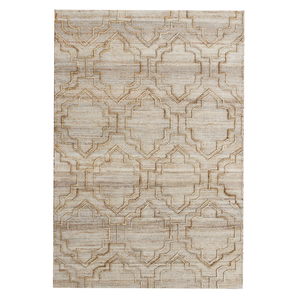 Homeroots 8' X 10' Brown Trellis Hand Woven Area Rug  Jute 544153