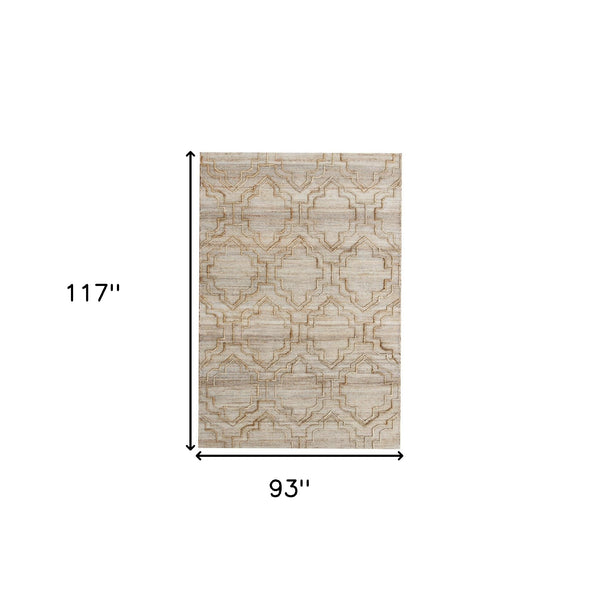 Homeroots 8' X 10' Brown Trellis Hand Woven Area Rug  Jute 544153