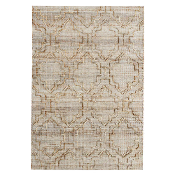 Homeroots 9' X 12' Brown And Ivory Trellis Hand Woven Non Skid Area Rug  Jute,Cotton 544154