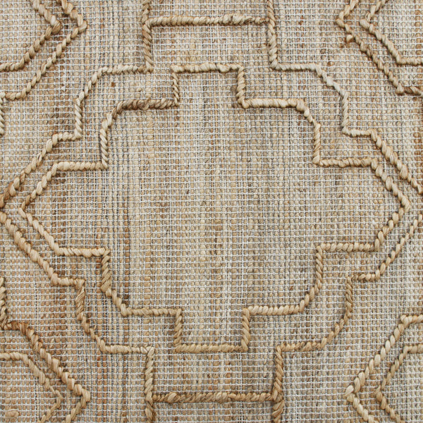Homeroots 9' X 12' Brown And Ivory Trellis Hand Woven Non Skid Area Rug  Jute,Cotton 544154