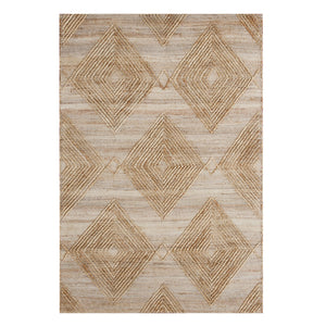 Homeroots 9' X 12' Brown And Ivory Geometric Hand Woven Non Skid Area Rug  Jute,Cotton 544157